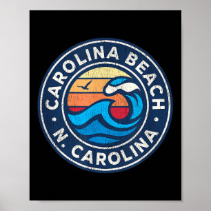 Carolina Beach North Carolina Nc Vintag Nautic Poster