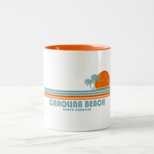 Carolina Beach North Carolina Sun Palm Trees Zweifarbige Tasse (Mittel)