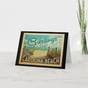 Carolina Beach Vintage Reisen Karte