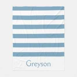 Carolina blau und weiße Streifen personalisiert Fleecedecke