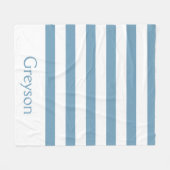 Carolina blau und weiße Streifen personalisiert Fleecedecke (Vorderseite (Horizontal))