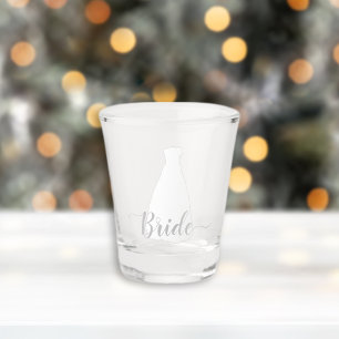 Carolina Blaues weißes Hochzeitskleid für die Brau Schnapsglas