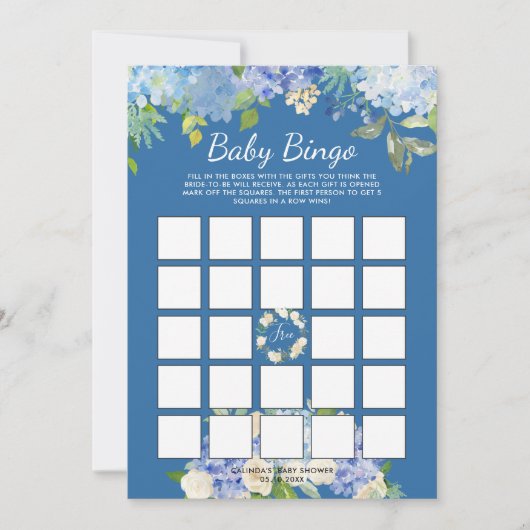 Carolina Bloom | Baby Shower Bingo Game Einladung (Vorderseite)
