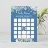 Carolina Bloom | Baby Shower Bingo Game Einladung (Stehend Vorderseite)