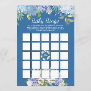 Carolina Bloom   Baby Shower Bingo Game Einladung