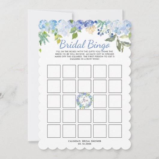 Carolina Bloom Brautparty Bingo Game Einladung (Vorderseite)