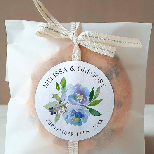 Carolina Bloom | Wilde Blumenhochzeit Runder Aufkleber