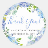 Carolina Bloom Wreath | Vielen Dank Runder Aufkleber (Vorderseite)