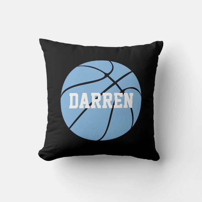 Carolina Blue Basketball Individuelle Name Throw K Kissen (Vorderseite)