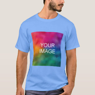 Carolina Blue Color Template Custom Foto hinzufüge T-Shirt