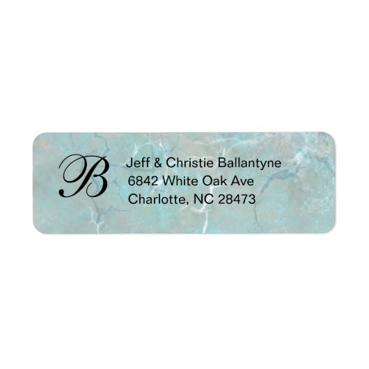 Carolina Blue Concrete Monogram Rücksendeadresse L (Vorne)