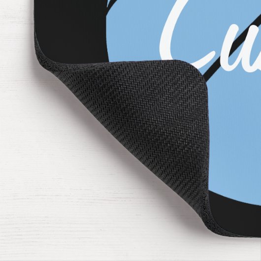 Carolina Blue Custom Team Name Basketball Mousepad (Ecke)