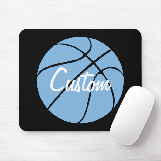 Carolina Blue Custom Team Name Basketball Mousepad (Mit Mouse)