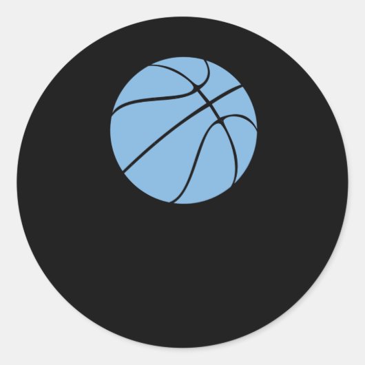 Carolina Blue Light Blue Basketball Grafik mit O Runder Aufkleber (Vorderseite)