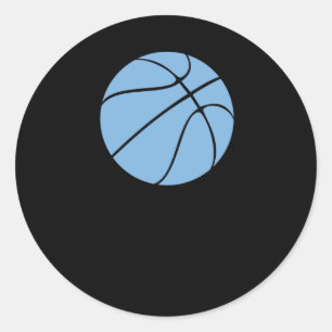 Carolina Blue Light Blue Basketball Grafik mit O Runder Aufkleber