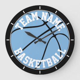 Carolina Blue / Light Blue Basketball individuell  Große Wanduhr