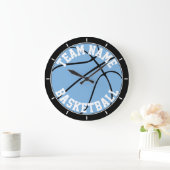 Carolina Blue / Light Blue Basketball individuell  Große Wanduhr (Zuhause)