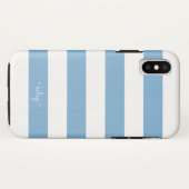 Carolina Blue Stripe Personalisiert Case-Mate iPhone Hülle (Rückseite (Horizontal))