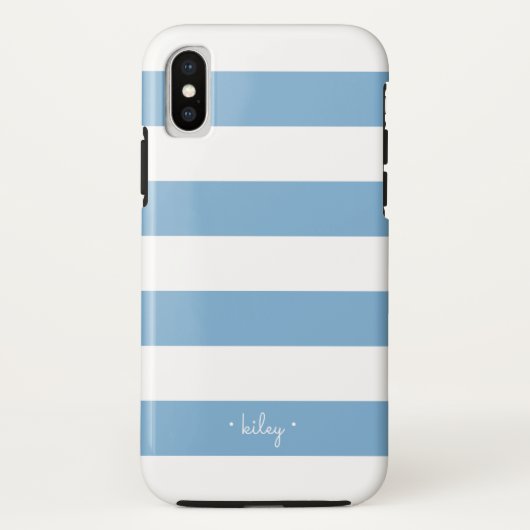 Carolina Blue Stripe Personalisiert Case-Mate iPhone Hülle (Rückseite)