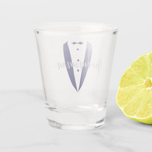 Carolina Blue Tuxedo Trauzeuge Shot Glass Schnapsglas (Rückseite)