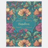 Carolina Bold Blooms Art Nouveau Fleece Blanket (Vorderseite)
