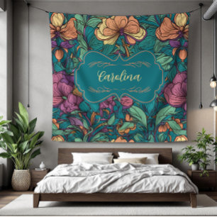 Carolina Bold Blooms Art Nouveau Fleece Blanket