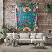 Carolina Bold Blooms Art Nouveau Fleece Blanket