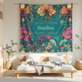 Carolina Bold Blooms Art Nouveau Fleece Blanket