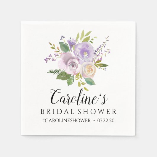 Carolina Brautparty Napkins - Aquarellblume Serviette (Vorderseite)