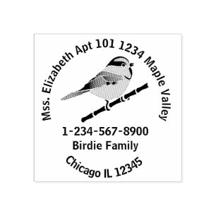 Carolina Chickadee Zuhause Kontaktinformationen Gummistempel