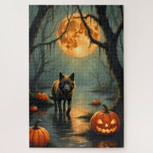 Carolina Dog Gespenstischer Sumpf Halloween Kunst Puzzle