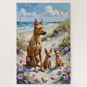 Carolina Dog Küsten-Dünen-Kunst Puzzle