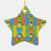Carolina-HundeCartoon Pop-Kunst Keramikornament (Vorne)