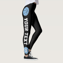 Carolina Light Blue Basketball Custom Text/Number Leggings