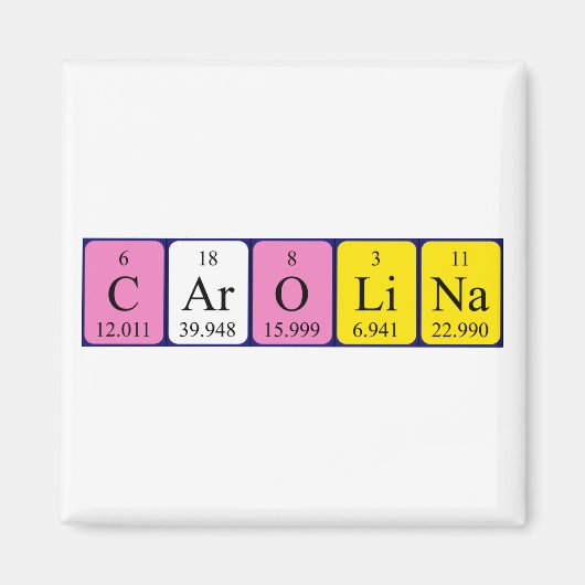 Carolina-Magnet für den periodischen Tabellennamen Magnet (Vorne)