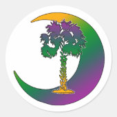 Carolina Palmetto & Crescent Rainbow Stickers (Vorderseite)