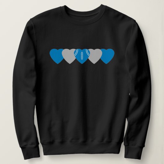 Carolina Panthers Heart Football Dark Sweatshirt (Design vorne)
