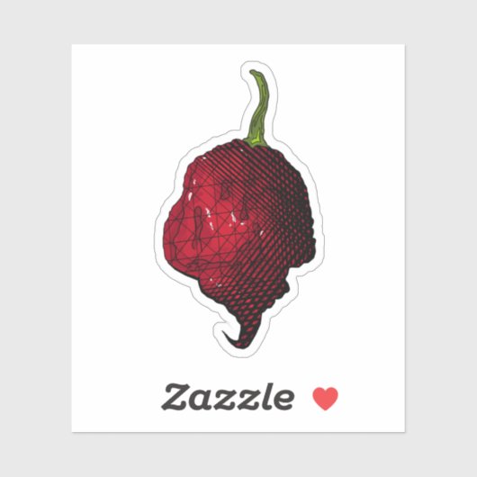 Carolina Reaper Chilli Pepper Sticker (Blatt)