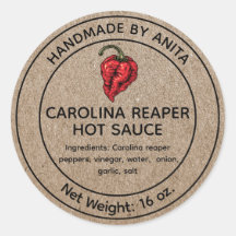 Carolina Sensenmann Hot Sauce Canning Jar Label Kr