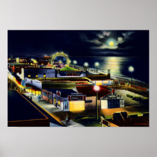 Carolina-Strand-North Carolina-Stadtansicht nachts Poster