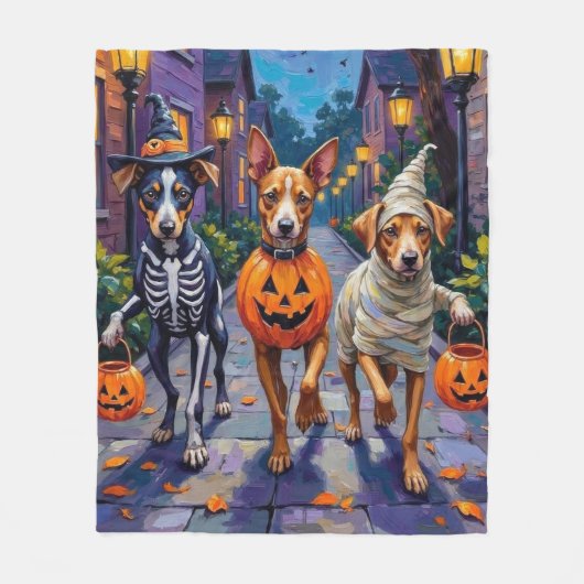 Carolina Trick-or-Treating in Halloween-Kostüm Fleecedecke (Vorderseite)