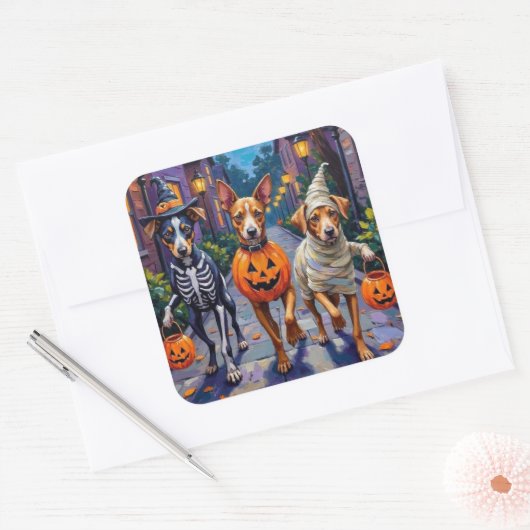 Carolina Trick-or-Treating in Halloween-Kostüm Quadratischer Aufkleber (Umschlag)