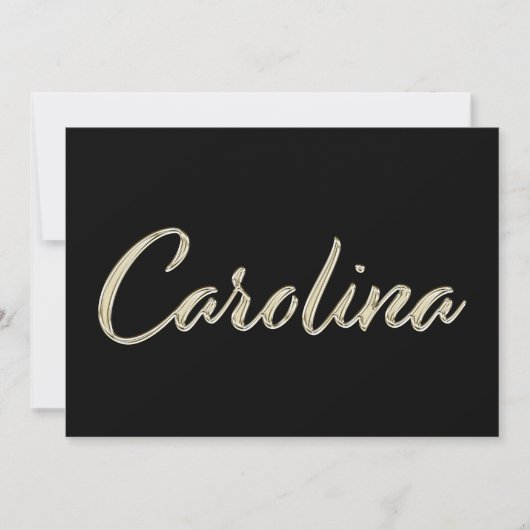 Carolina white gold Handwriting Karte (Vorderseite)