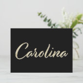 Carolina white gold Handwriting Karte (Stehend Vorderseite)