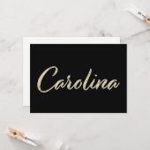 Carolina white gold Handwriting Karte (Vorderseite/Rückseite Beispiel)