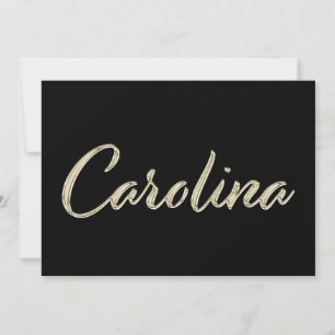 Carolina white gold Handwriting Karte
