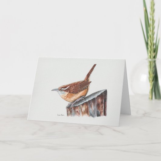 Carolina Wren Art Card Dankeskarte (Vorderseite)