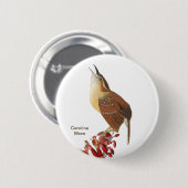 Carolina Wren, Audubon, Backyard Birdwatcher Bird Button (Vorne & Hinten)