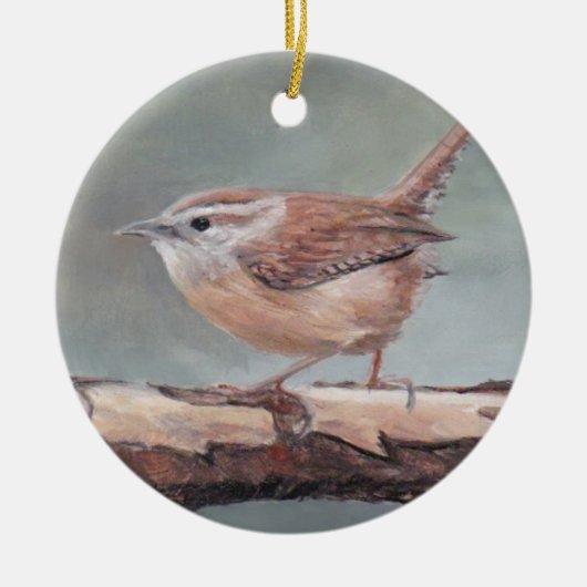 Carolina Wren Bird Kunst, Dichtung und Musik Keramik Ornament (Vorne)