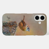 Carolina Wren Bird Painting Initials Individuelle Case-Mate iPhone Hülle (Rückseite (Horizontal))